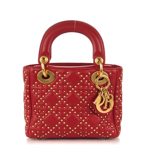 supple lady dior studded tote bag|dior lambskin bag.